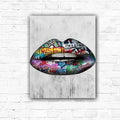 DIY Graffiti Lips Painting By Numbers Art - Creative Serenity