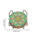 6 Pack - DIY Green Mandala Diamond Art Coasters - Creative Serenity