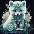 DIY White Fox Diamond Art Painting Kit 20x20cm - Creative Serenity
