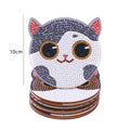8 Pack - DIY Cat Diamond Art Coasters - Creative Serenity