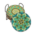 6 Pack - DIY Green Mandala Diamond Art Coasters - Creative Serenity