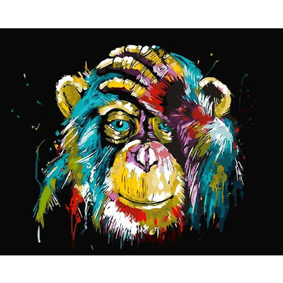 DIY Monkey Digital Painting By Numbers Animal Art - Creative Serenity