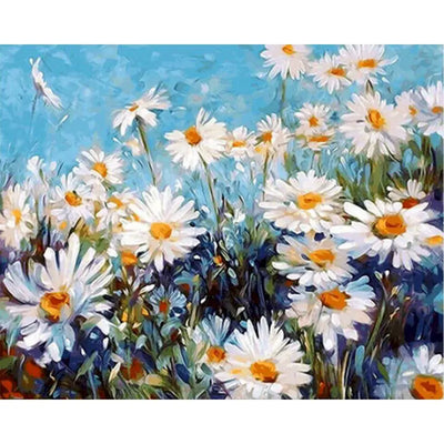 DIY Daisies Paint by Numbers On Canvas - Creative Serenity