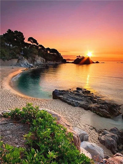 DIY Beach Acrylic Painting By Numbers - Creative Serenity