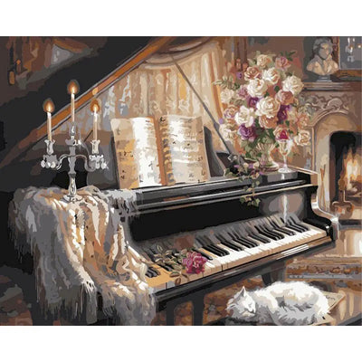 DIY Piano Paint by Numbers On Canvas - Creative Serenity