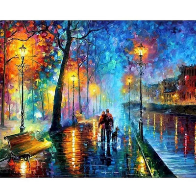 DIY Couple Walking Painting By Numbers Art - Creative Serenity
