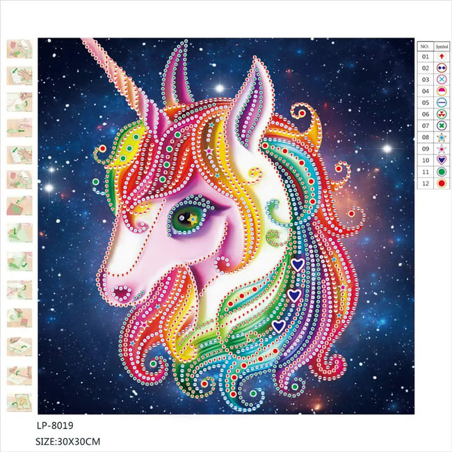 5D Unicorn DIY Special Shaped Diamond Art Painting 25x25cm - Creative Serenity