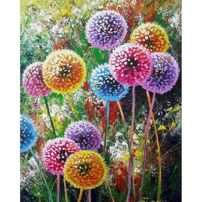 DIY Dandelions Painting By Numbers Art - Creative Serenity