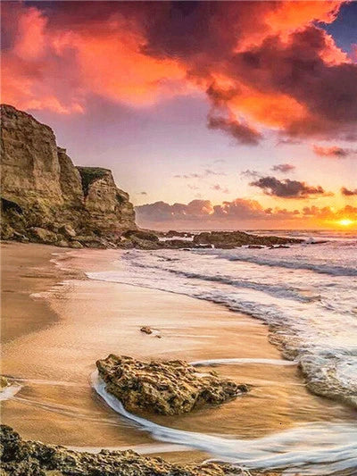 DIY Beach Acrylic Painting By Numbers - Creative Serenity