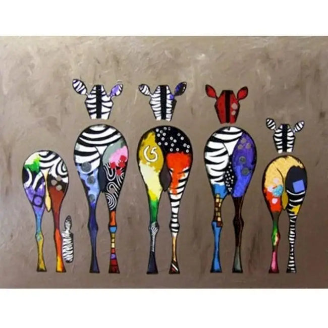 DIY Zebras Painting By Numbers Art - Creative Serenity
