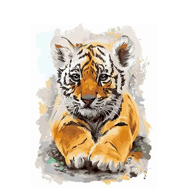 DIY Baby Tiger Acrylic Painting By Numbers Animals - Creative Serenity