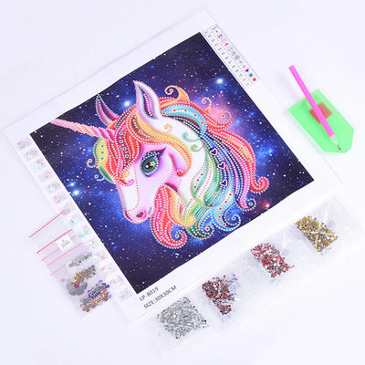 5D Unicorn DIY Special Shaped Diamond Art Painting 25x25cm - Creative Serenity
