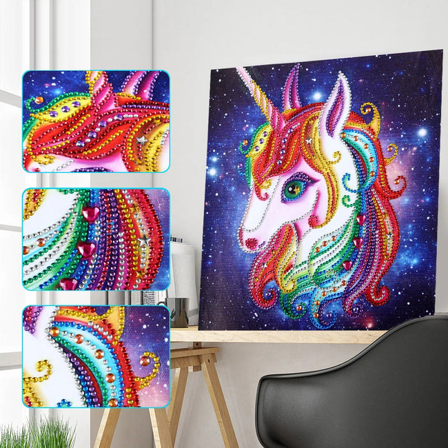 5D Unicorn DIY Special Shaped Diamond Art Painting 25x25cm - Creative Serenity