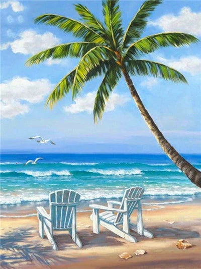 DIY Beach Acrylic Painting By Numbers - Creative Serenity