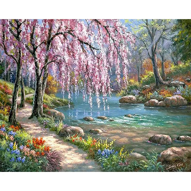 DIY Scenery Paint by Numbers On Canvas - Creative Serenity