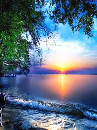 DIY Sunset Beach Acrylic Painting By Numbers - Creative Serenity