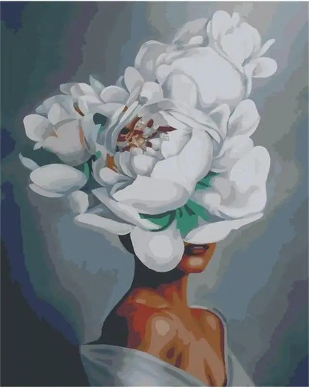 DIY Woman With Flowers Oil Painting By Numbers - Creative Serenity