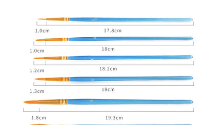 10Pcs/Set Nylon Hair Painting Brushes - Creative Serenity