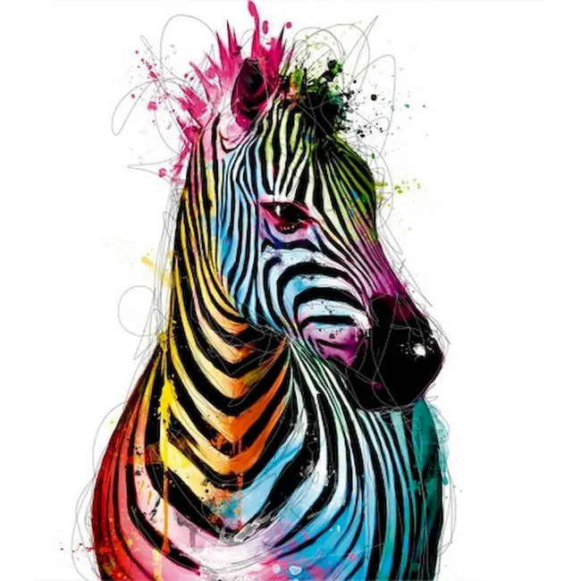 DIY Zebra Acrylic Painting By Numbers Animals - Creative Serenity