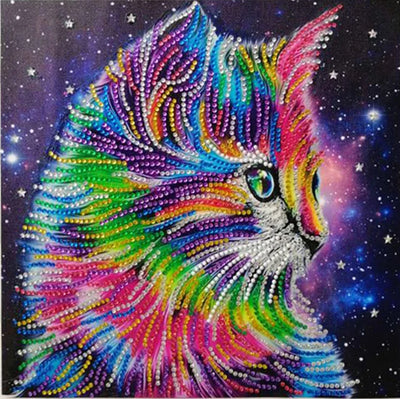 5D Cat DIY Special Shaped Diamond Art Painting 25x25cm - Creative Serenity