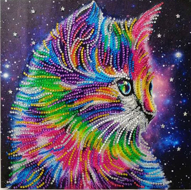 5D Cat DIY Special Shaped Diamond Art Painting 25x25cm - Creative Serenity