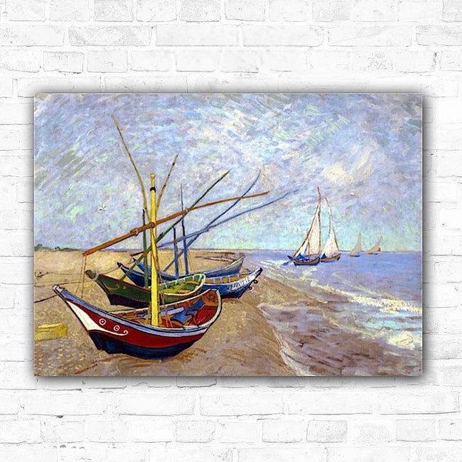 5D Fishing Boats Van Gogh Diamond Art Painting - Creative Serenity