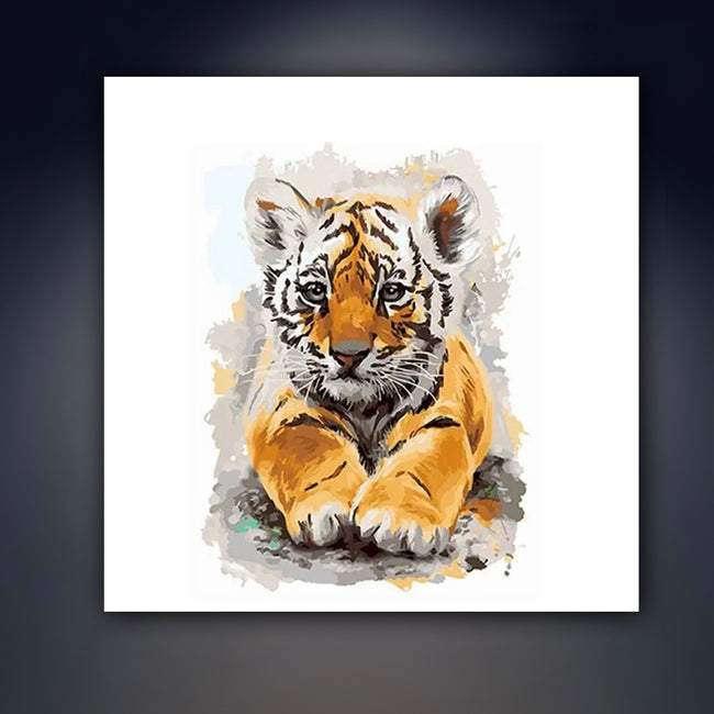 DIY Baby Tiger Acrylic Painting By Numbers Animals - Creative Serenity