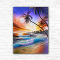 DIY Beach & Palm Trees Acrylic Painting By Numbers - Creative Serenity