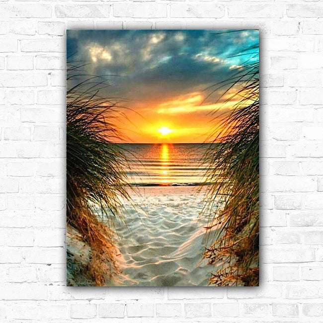 DIY Beach Sunset Acrylic Painting By Numbers - Creative Serenity