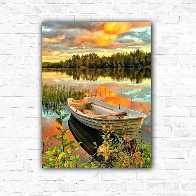 DIY Boat Acrylic Painting By Numbers - Creative Serenity