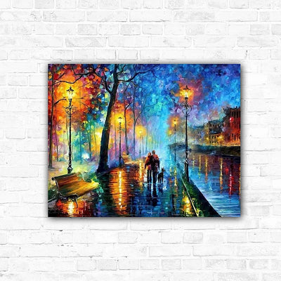 DIY Couple Walking Painting By Numbers Art - Creative Serenity