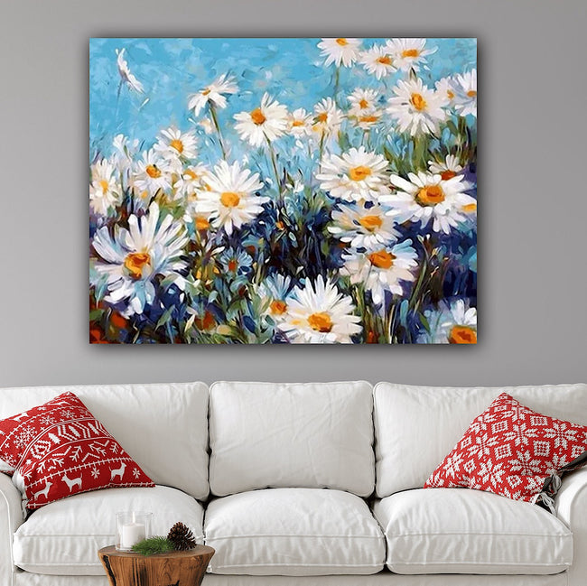 DIY Daisies Paint by Numbers On Canvas - Creative Serenity