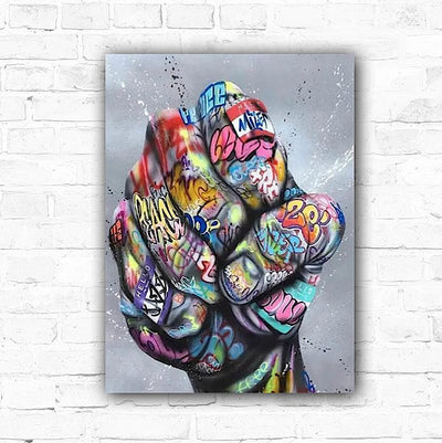 DIY Graffiti Fist Painting By Numbers Art - Creative Serenity