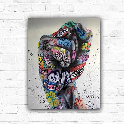 DIY Graffiti Fist Painting By Numbers Art - Creative Serenity