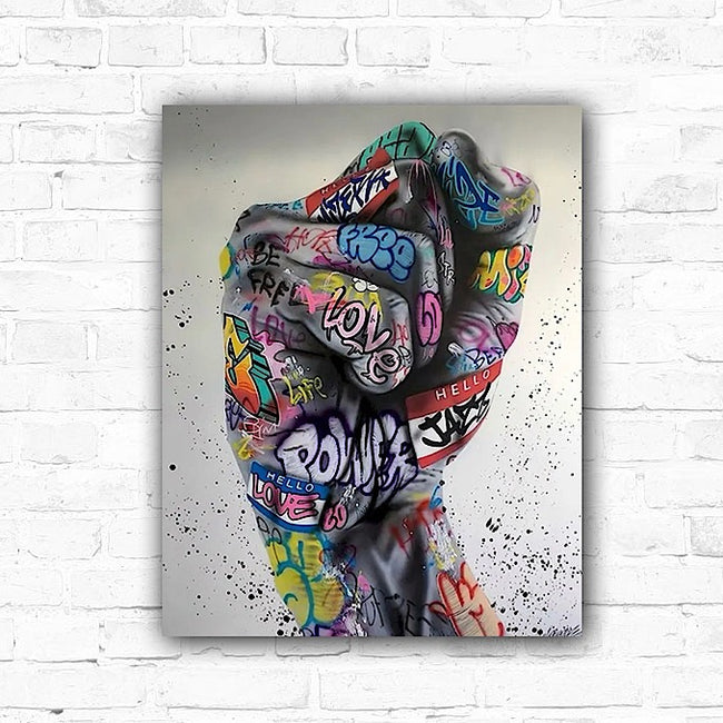 DIY Graffiti Fist Painting By Numbers Art - Creative Serenity