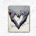 DIY Graffiti Heart Hands Painting By Numbers Art - Creative Serenity