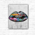 DIY Graffiti Lips Painting By Numbers Art - Creative Serenity