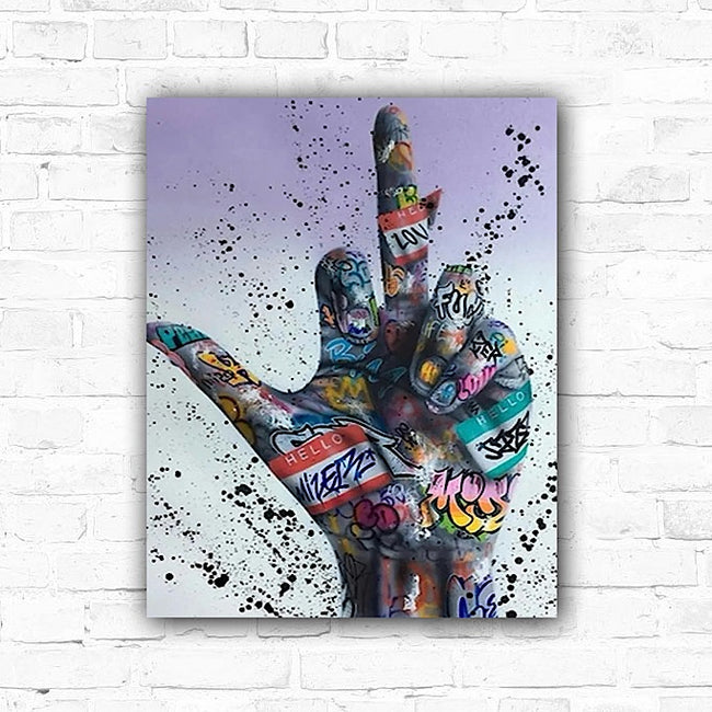 DIY Graffiti Middle Finger Painting By Numbers Art - Creative Serenity