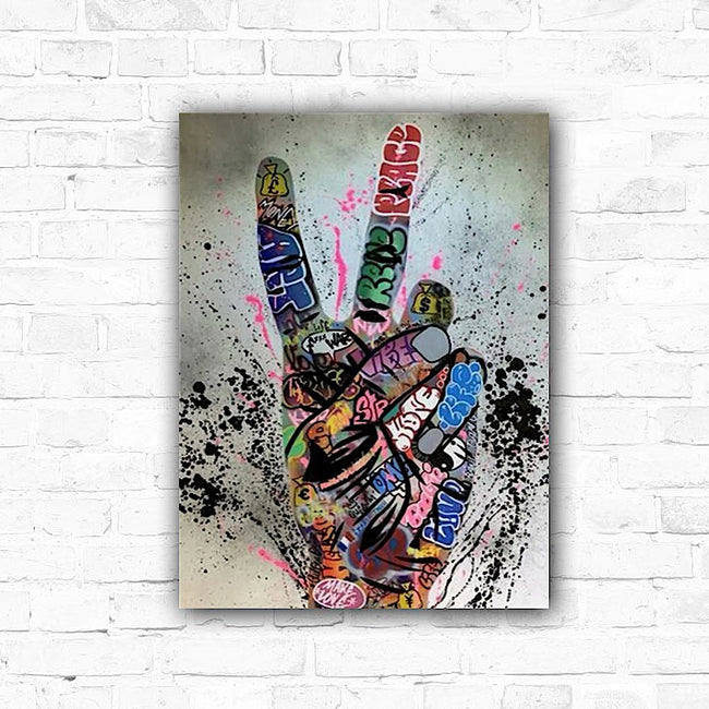 DIY Graffiti Peace Sign Painting By Numbers Art - Creative Serenity