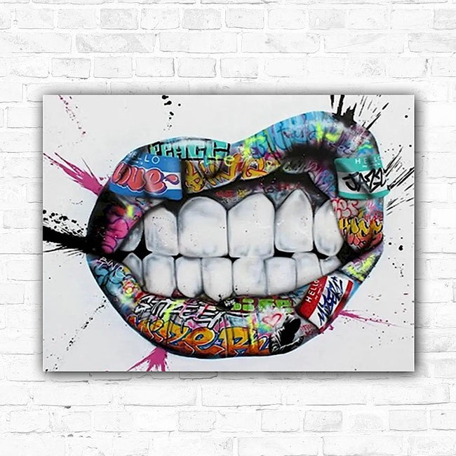 DIY Graffiti Teeth Painting By Numbers Art - Creative Serenity