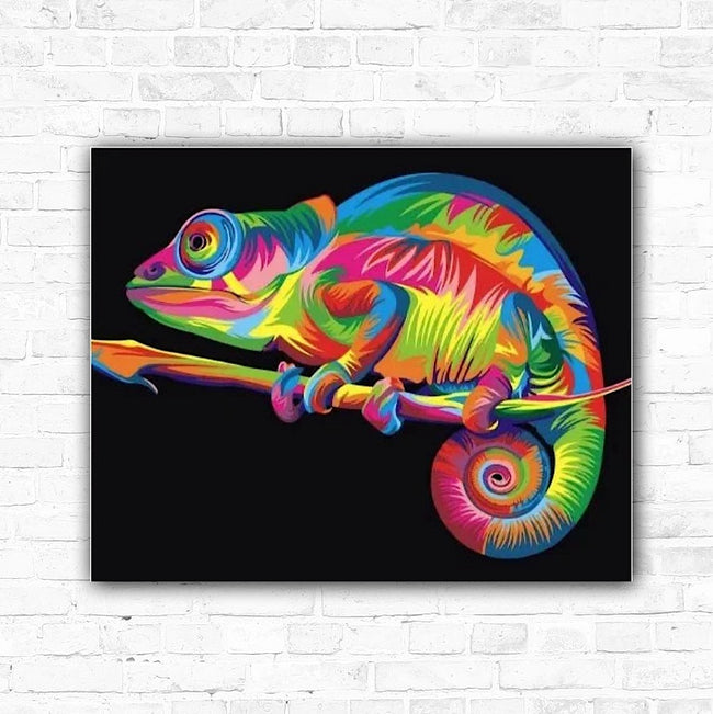 DIY Iguana Digital Painting By Numbers Animal Art - Creative Serenity