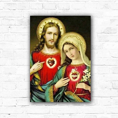 DIY Jesus & Mary Sacred Heart Diamond Art Painting - Creative Serenity