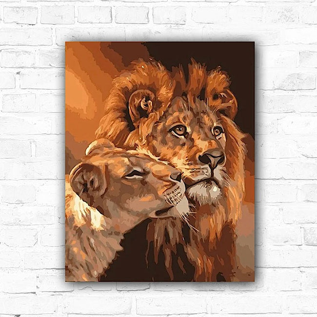DIY Lions Acrylic Painting By Numbers Animals - Creative Serenity