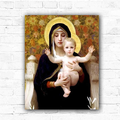 DIY Mary & Baby Jesus Oil Painting By Numbers Art - Creative Serenity