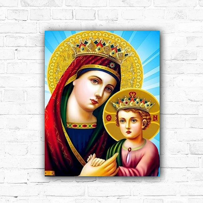 DIY Mary & Jesus Oil Painting By Numbers Art - Creative Serenity