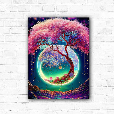 DIY Moon Tree 5D Diamond Art Painting 30x40cm - Creative Serenity