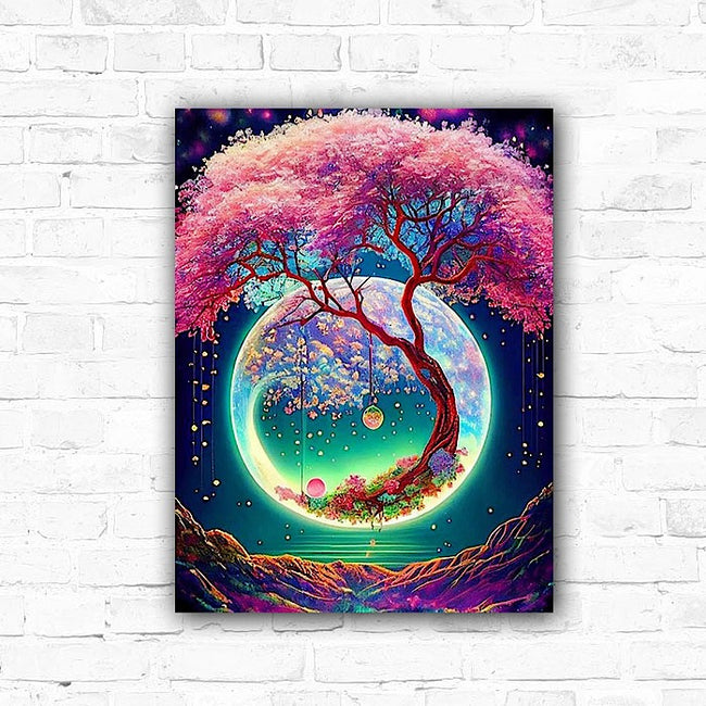DIY Moon Tree 5D Diamond Art Painting 30x40cm - Creative Serenity