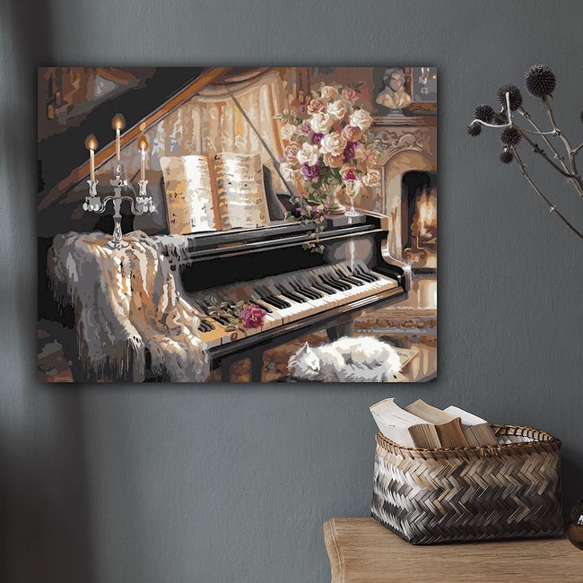 DIY Piano Paint by Numbers On Canvas - Creative Serenity