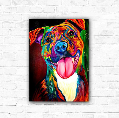 DIY Rainbow Pitbull Dog Diamond Art Painting Animals - Creative Serenity
