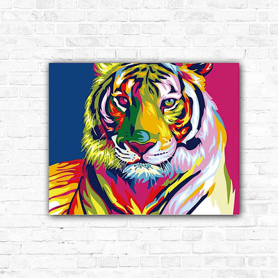 DIY Rainbow Tiger Diamond Art Painting Animals - Creative Serenity